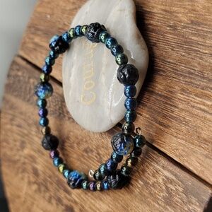 B2626 mermaid rainbow sleek bracelet wire wrap